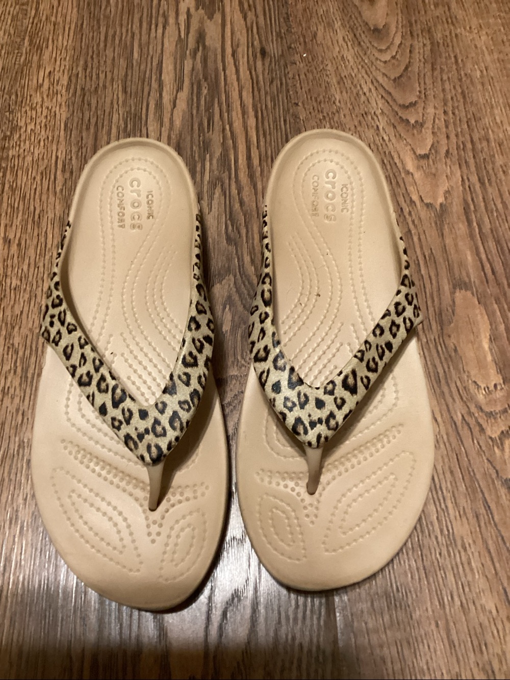 Crocs | Kadee ll Leopard Flip Sandals size women’s 9